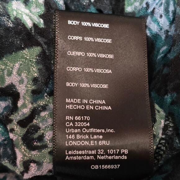 Free People Dance Til' Dawn Green Black Floral Romper Size Small - Picture 5 of 7